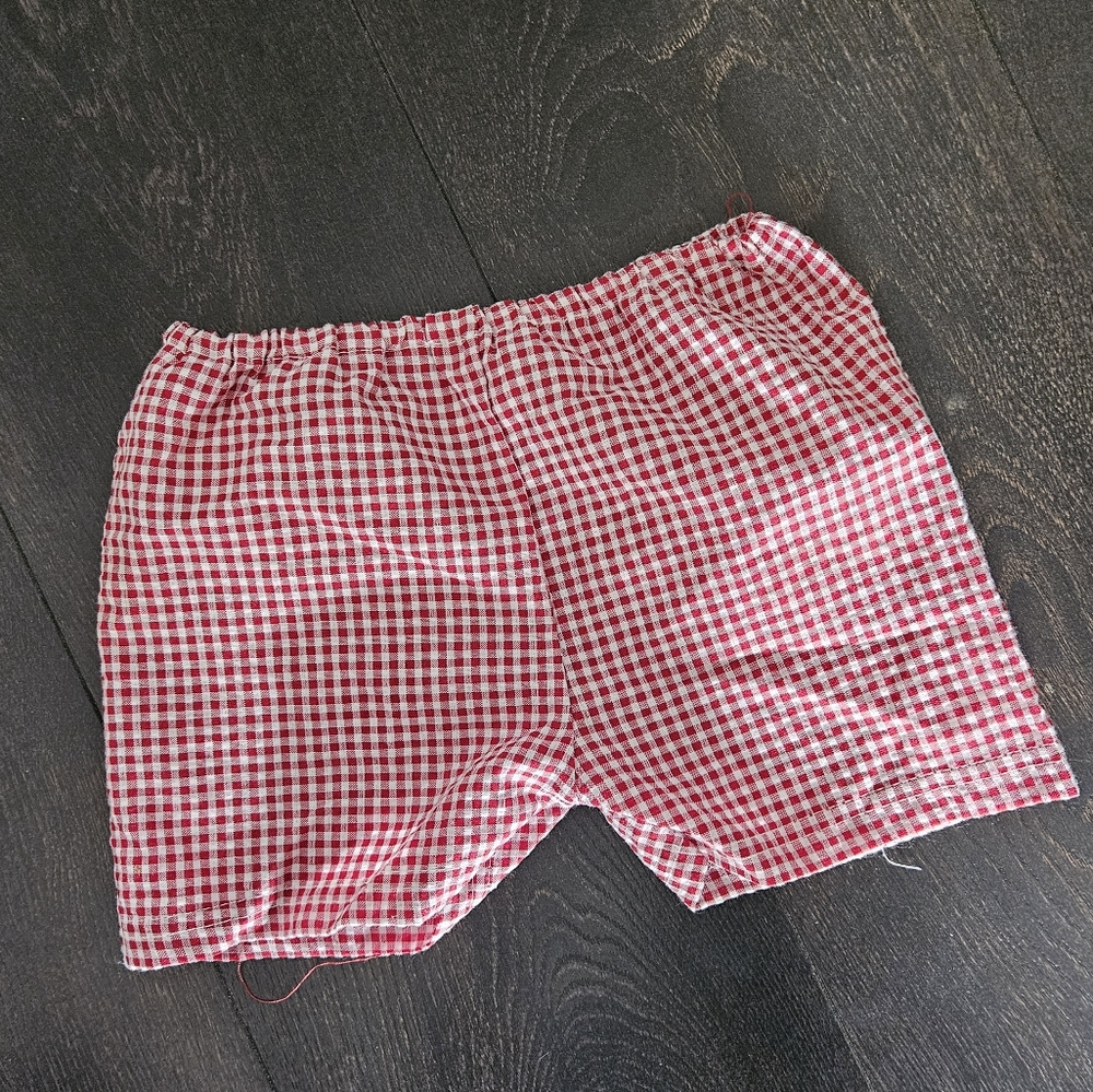 Red and White Gingham Shorts